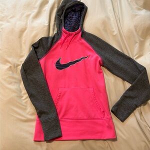 Nike Pink and Gray Hoodie
